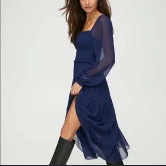 Wilfred Deep Blue Long Sleeve Dress - Picture 3 of 5